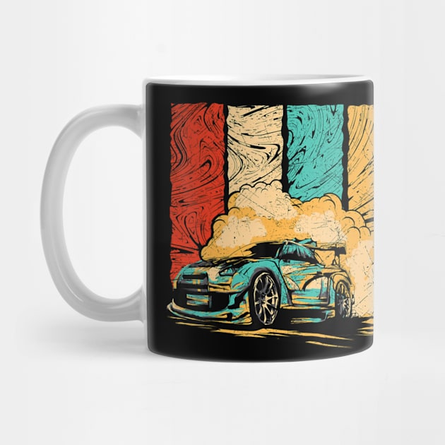 Vintage Drift Car Retro Drifting Racecar Motive by HandMadingGift